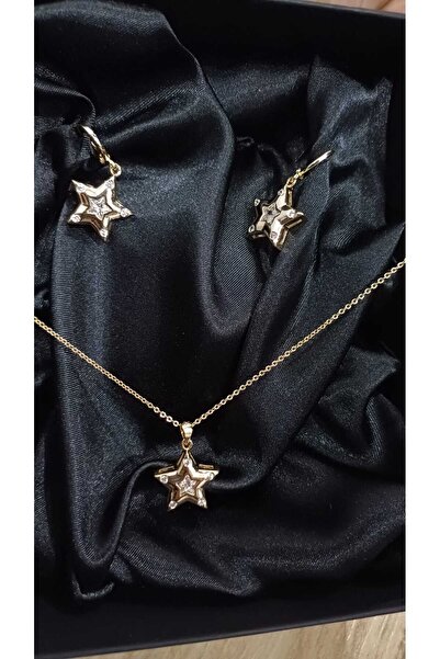 Yıldız Detaylı Kolye Küpe Set