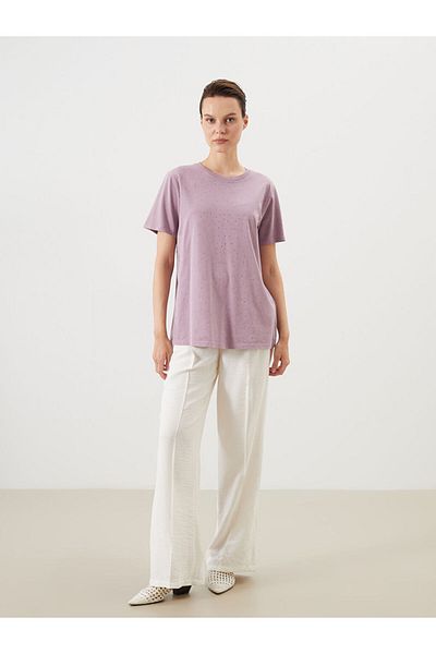 LC Waikiki New Season Crew Neck Stone Women's T-Shirt - S5Pu44Z8