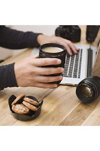 SIKS ® lens-shaped mug, plastic interior and exterior, black