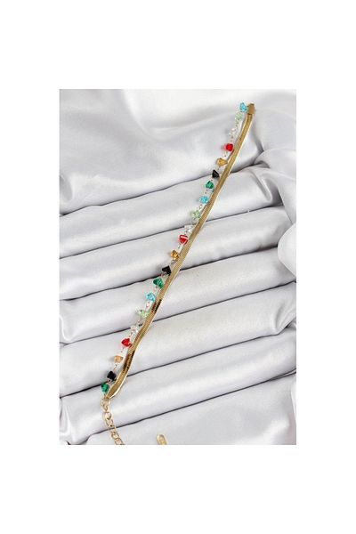 Skygo 316L Steel Gold Color Crystal Mixed Color Stone 2-Piece Women's Bracelet - Tj-Bb7092