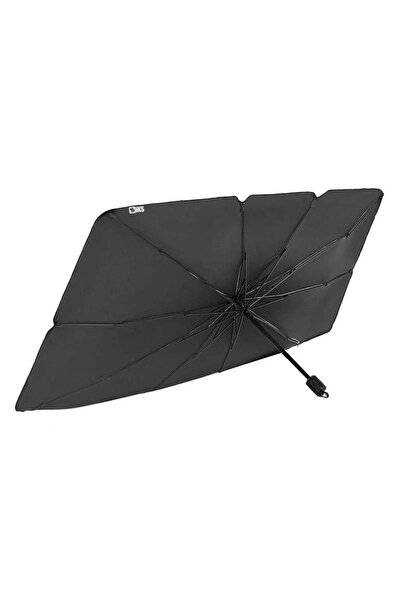 SIKS ® Parasolar auto pliabil, pentru mașină, formă de umbrelă, negru-argintiu, rezistent la UV