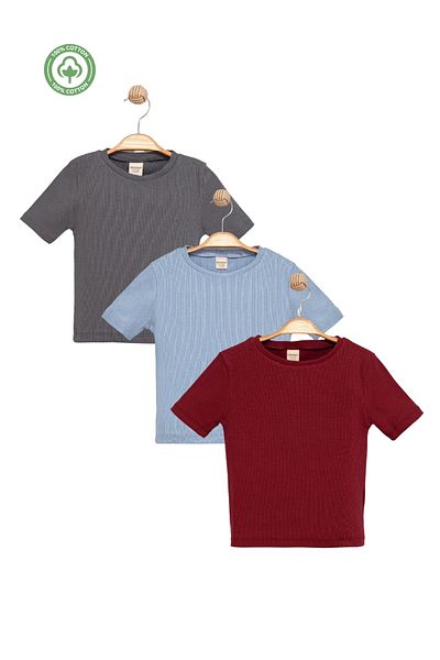 Divonette Girls' Short Sleeve Camisole 3-Piece T-Shirt Set -Children's Clothing