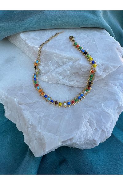 NFS BUTİK Colorful 316L Steel Anklet Models