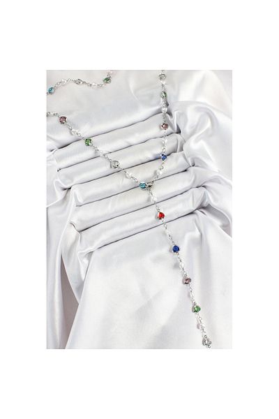 Skygo Brass Silver Color Pearl Zircon Stone Heart Y Women's Necklace - Tj-Bko10298