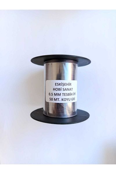 Eskişehir hobi sanat 0.5 mm 50 Meters Rosary Thread Dark Gray Color