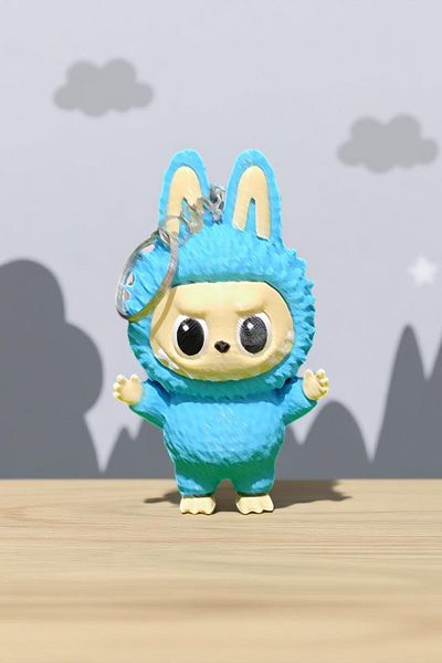 Vaiflagy Store Labubu (Light Blue) Keychain 10 cm Plastic - Gift Collectible