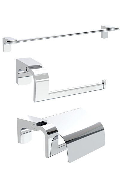 Ahlez Premium Long Towel Holder + Θήκη χαρτιού με κάλυμμα + Σετ μπάνιου χωρίς...