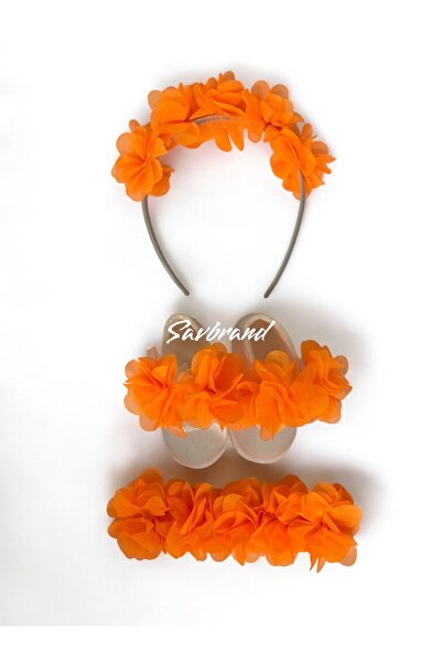 SavBrand Bandana cu coroană pentru mamă însărcinată cu flori laser și papuci ...