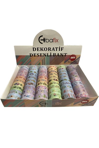 Bafix Patterned Tape Decorative 15 mm X 3 Meters Pack of 60
