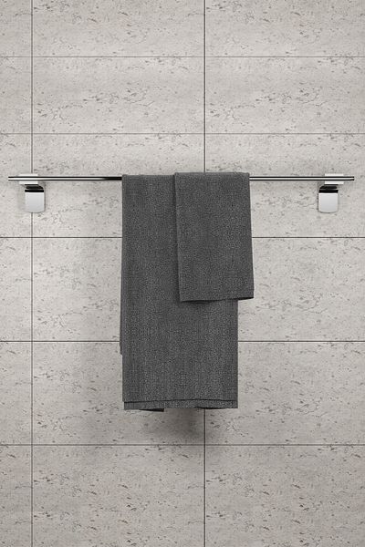 Ahlez Premium Double Robe Hanger + Long Towel Holder + Coverless Paper Holder Bathroom Set
