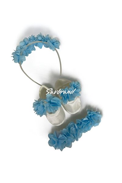 SavBrand Bandana cu coroană pentru mamă însărcinată cu flori laser și papuci ...