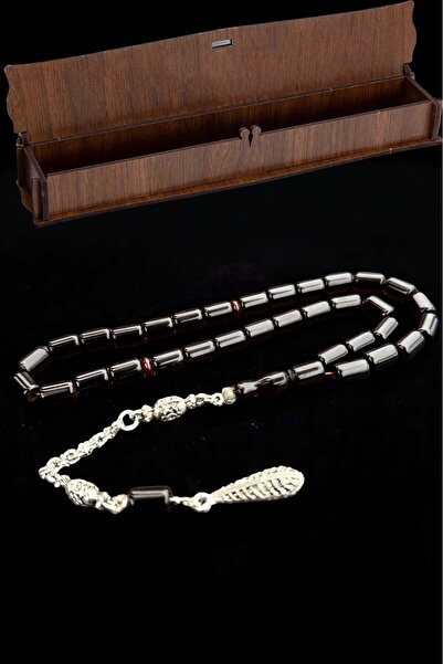 renery مصنوعة بحرفية مهنية معتمدة، مسبحة خشبية من العنبر البني الداكن مع صندو...