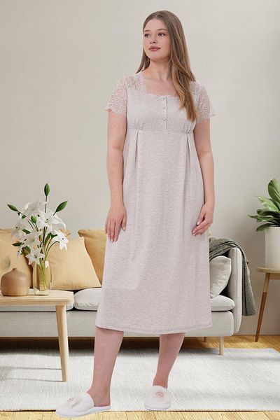 Mecit Pijama Mecit 6057 Mink Maternity Nightgown