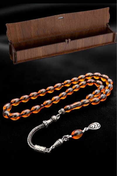 renery مسبحة من الخرز العنبر مع صندوق خشبي مع صندوق خشبي مع صندوق خشبي مع صند...