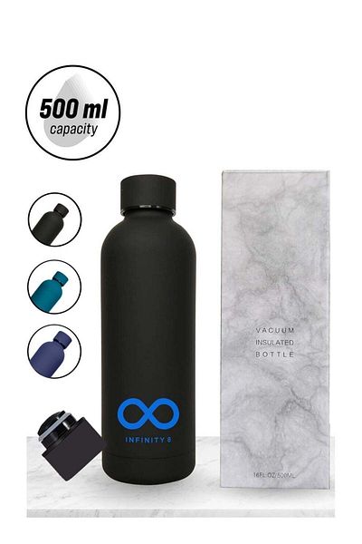 INFINITY Stainless Steel Water Bottle, Double Wall Vacuum Insulated Flask, 500 ML/16 OZ, Leakproof,