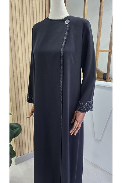 NANTİREA Black Stylish Talı Ferace