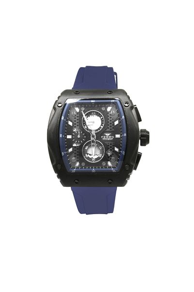 Tesbihane Ferro Navy Blue Color Silicone Cord Men's Wrist Watch Th-Fm31351Dwt-Za2