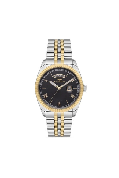 Tesbihane Ferro Steel-Silicone Can Replace Double Cord Men's Wrist Watch Th-F11130Da-D3