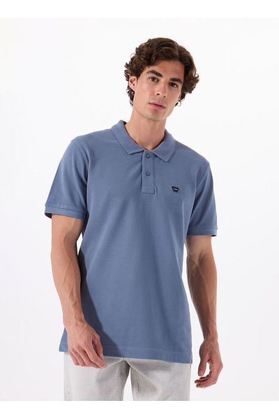 WRANGLER Tricou polo pentru bărbați Indigo MW7D5K4XX2TXZ8 Polo obișnuit pentru bărbați