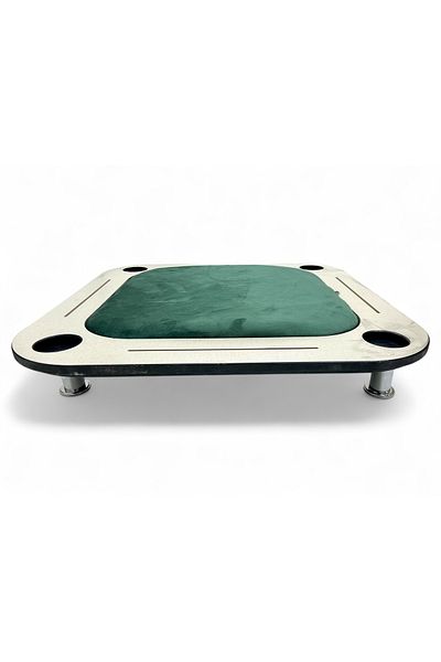 ALBADER 2 In 1 Floor Wooden Ploot Play Cards Table with Jackaroo Wooden Board Game, 80*80 Cm