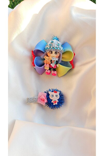 Fiyonka Handmade Creations Set de 2 agrafe cu panglică pentru fete