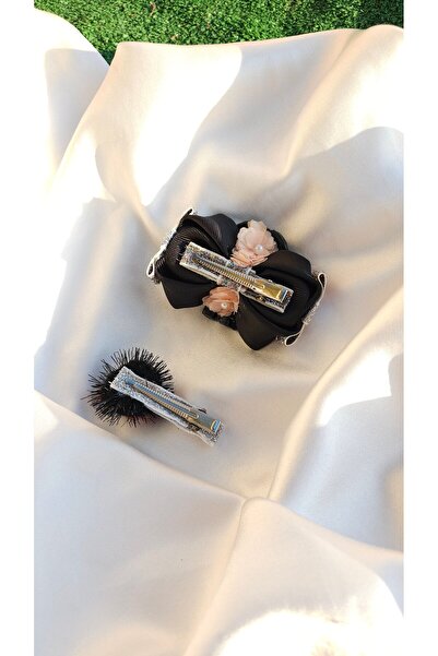 Fiyonka Handmade Creations Wednesday Addams Baby Girl Ribbon Buckle Set