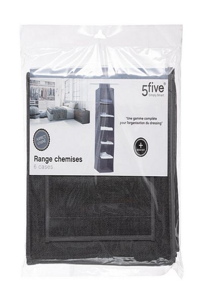 Five Simply Smart 6-Compartment Hanging Shirt Storage Rack