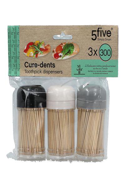 Five Simply Smart Disposable Bamboo Toothpick Set