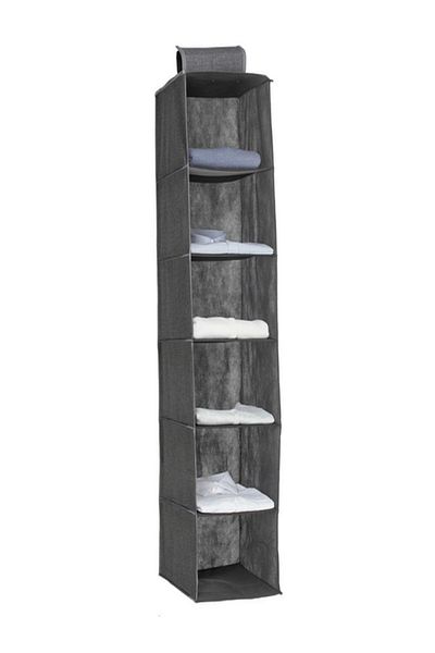 Five Simply Smart 6-Compartment Hanging Shirt Storage Rack