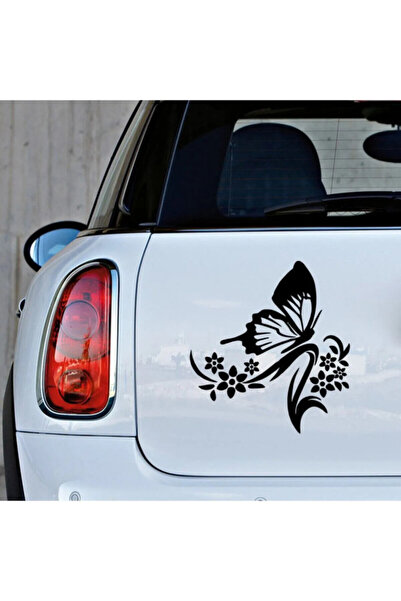 TSC ملصق سيارة على شكل فراشة باللون الأسود مقاس 18 سم