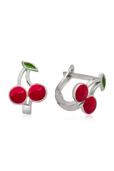 norsary Silver Cherry Children's Earrings
