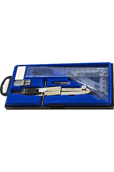 Roco #700 Geometry Set – 8-Piece Plastic & Steel Drawing Kit