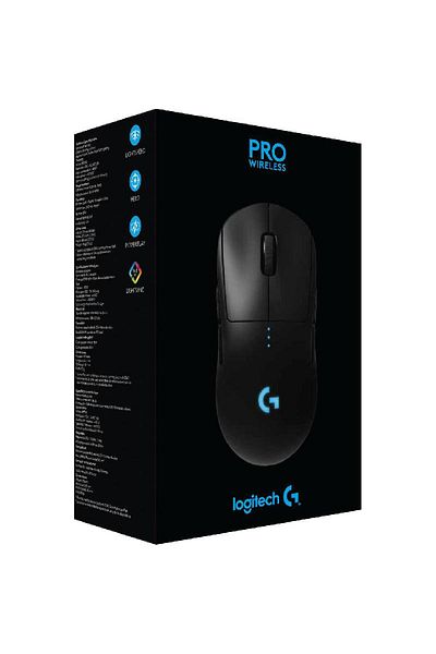 logitech G Pro Gaming Mouse Optical HERO 100-16000 dpi Wireless (2.4 GHz RF)Black