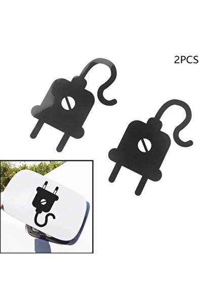 TSC Electric Car Tank Cover Plug Socket Official Sticker Label Black Color 14cm