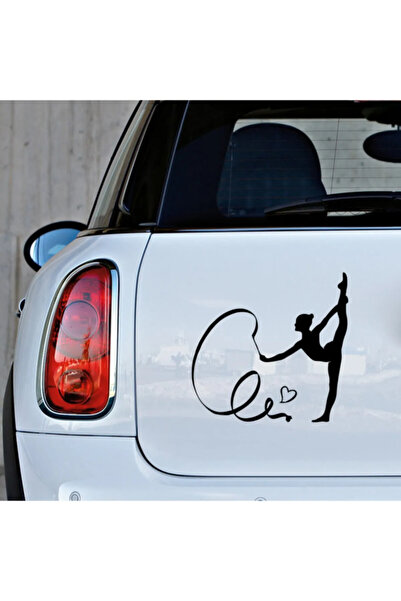 TSC ملصق قلب وباليه راقص لاصق لون أسود 18 سم