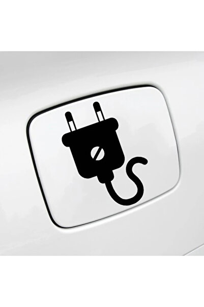 TSC Electric Car Warehouse Cover Plug Official Sticker Label Black Color 14cm