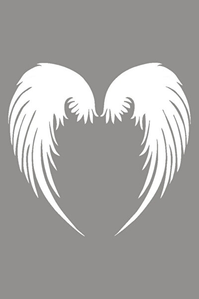 TSC ملصق سيارة وينج ملاك أوتو مقاس 15 سم لون أبيض