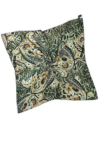 mim eşarp Κασκόλ Emilya Fres Crepe Leopard με σχέδιο 90x90 cm