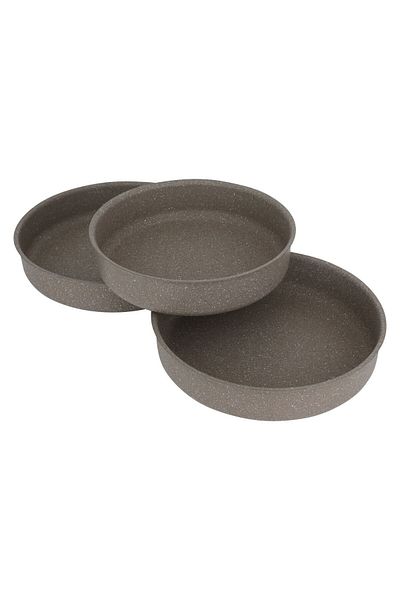 Edison Granite Tray Set, Alsaif Gallery, 3 pieces, circular - Brown