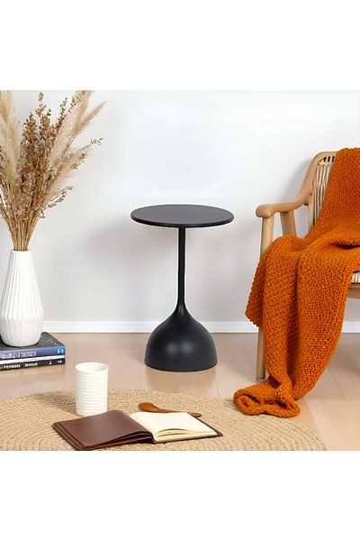 rexa Modern Metal Round Side Coffee Table with Sleek Design