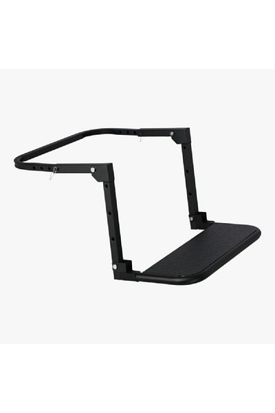 AUTOSMART Steel Adjustable Height Universal Portable Truck Wheel Step Black