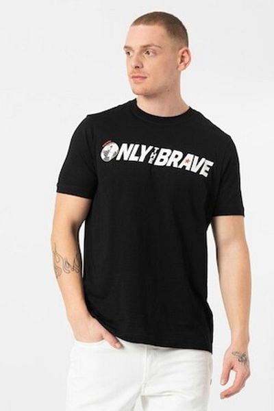 Diesel - Cotton T-shirt with text print Just, Black, S