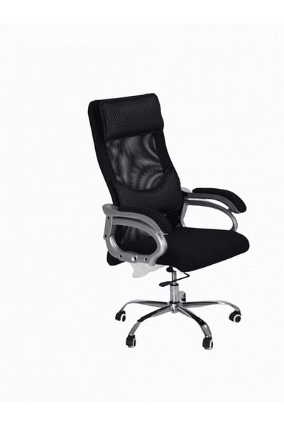 DEC1 Black swivel office chair.