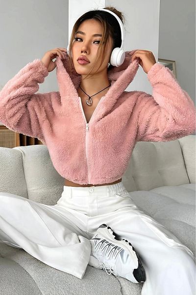 alluria Plush Jacket Hoodie Powder
