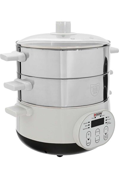 Edison Steam Cooker, 15 Liters, 1600 Watts, 6 Functions, Digital - Silver