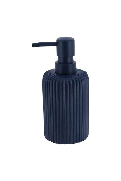 Tendance Elegant Design Polyresin Round Soap Dispenser Matte Navy Blue 230ml