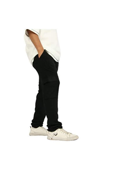 ALANAQA بنطلون اوفر سايز كتان مع جيوب جانبية