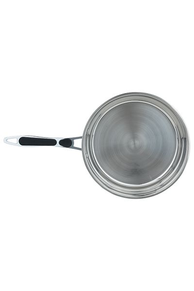 ROCKY Stainless Steel Frying Pan with Silicone Handle Rocky, 28 cm - Silver