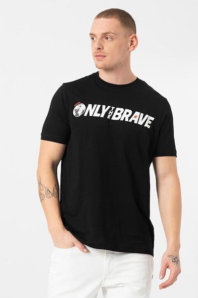 Diesel - Cotton T-shirt with text print Just, Black, S