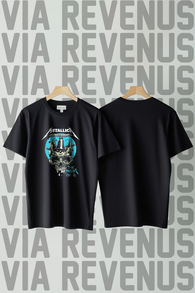 Vordevia تيشيرت ميتاليكا مطبوع برقبة دائرية للجنسين